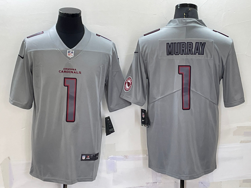 Men's Arizona Cardinals #1 Kyler Murray Grey With Patch Atmosphere Fashion Stitched Jersey